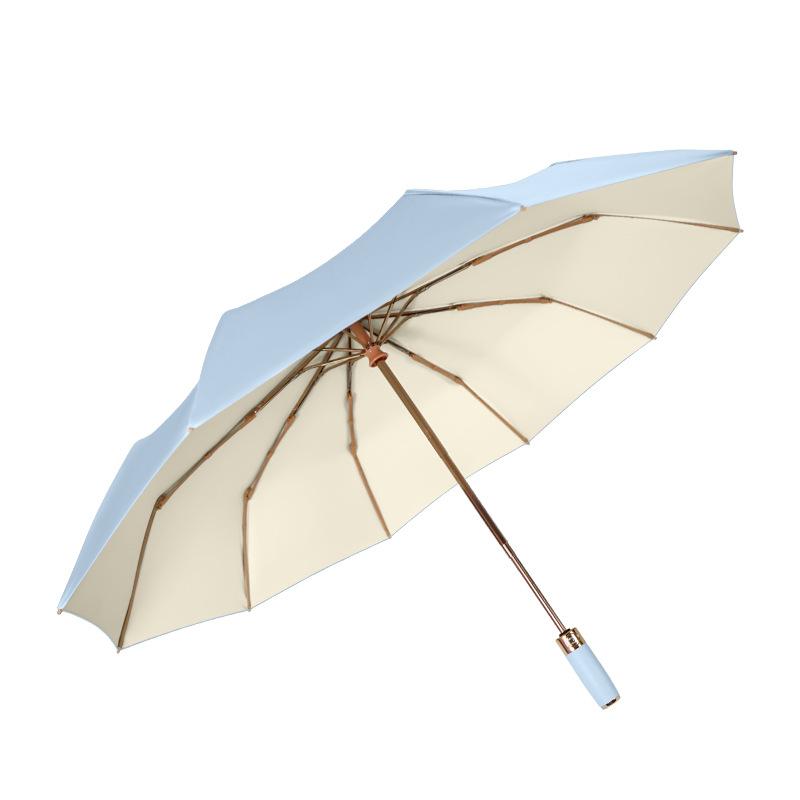Simple Sun Umbrella, Automatic High-value Color Glue, Weather and Rain Shading, Portable Anti-ultraviolet Women's Folding Umbrella