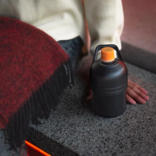 Atlas PET Bottle Holder, Insulated Water Bottle for Hot Water, Mini Size (300ml/500ml), Vacuum Insulated, Ivory, with Handle, Bottle-in-Bottle, ABIB-F