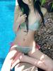 Korean Plaid Three-Piece Push-Up Bikini - Celebrity Style Swimsuit for Women