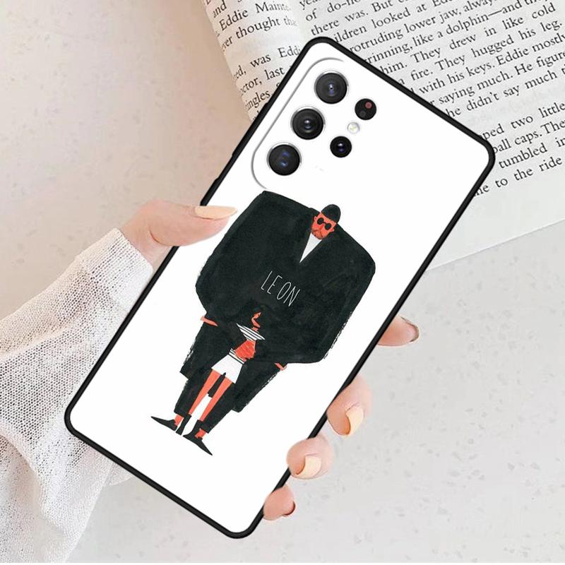 Cartoon Killer Leon Uncle Girl Phone Case For Samsung Galaxy S25 S23 S30 S8 S21 S20 FE S24 S22 Note 10 20 Plus Lite Ultra