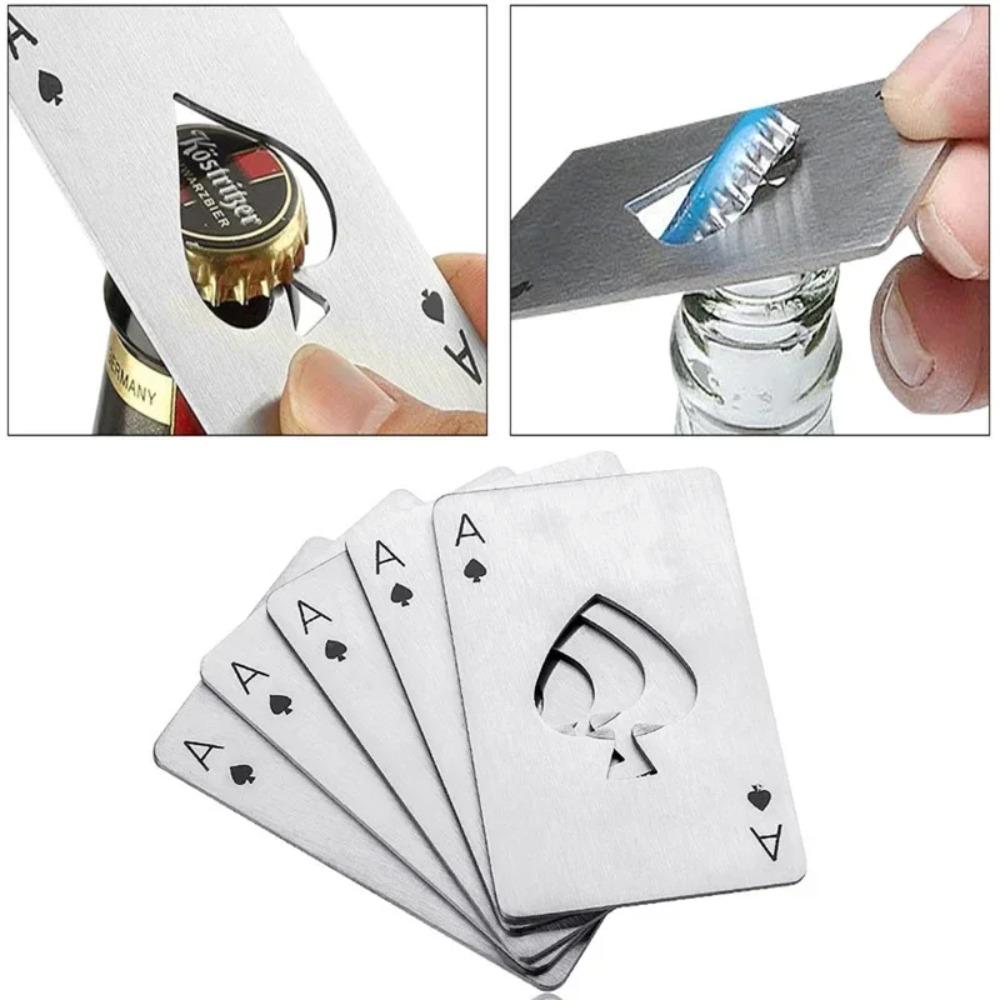 

5PCS Ace of Spades Playing Card Beer Opener Multifunction Bottle Driver Opening Tool