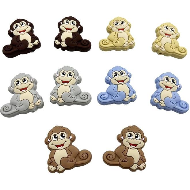 10Pcs Duck Beads Cartoon Animal Beads Colorful Duck Shaped Beads Focal Beads for Pen Flat Loose Spacer Beads for Keychain Making Jewelry DIY