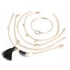 Fashion Circle Full Diamond V-Shaped Fringed Bell 5-Piece Set Bracelet Jewelry Women