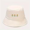 1pc Sunflower Embroidered Bucket Hat Simple Literary Style Basin Hat Summer Thin Sun Hat For Women
