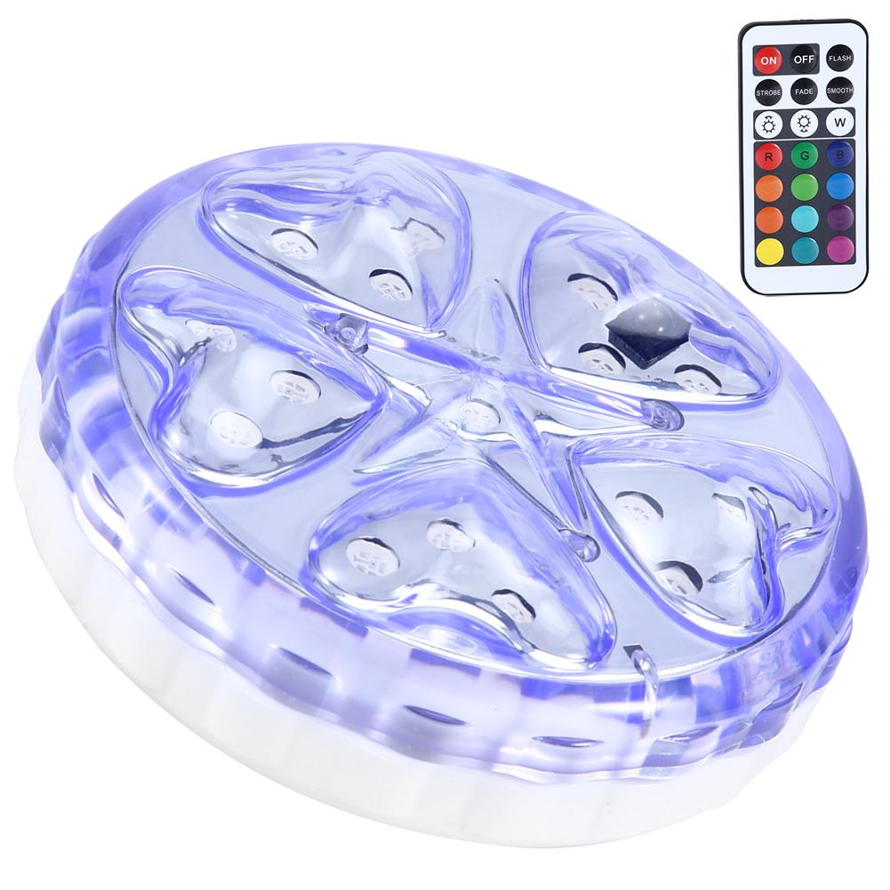 16RGB LED Wasserdichtes Schwimmbecken Teich Unterwasserlicht Landschaftsdeko mit Fernbedienung