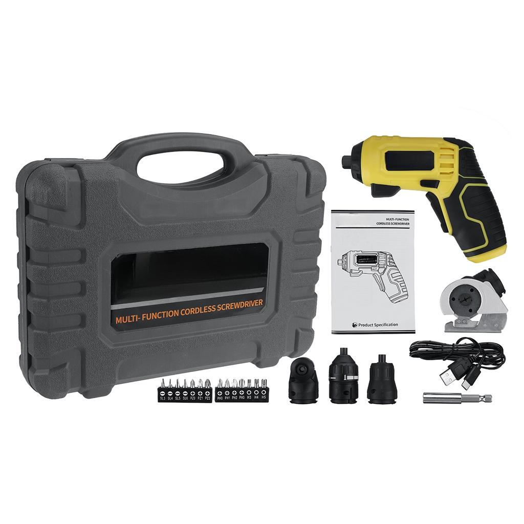 USB Cordless Multifunctiona Drill 3.6V Electric Round Cloth Cutter Scissors Power Driver Screwdriver Fabric Cutting Machine