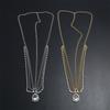 European And American Retro Fashion Hair Chain Temperament Multi-Layer Tassel Geometric Forehead Water Drop Gemstone Headband Headband Headband Female