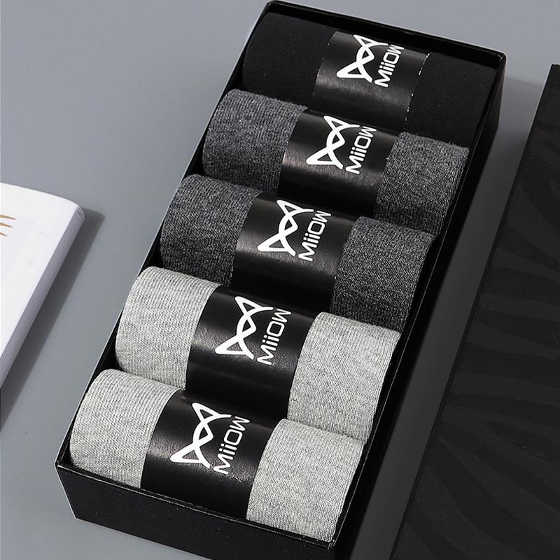 5 Pairs Black Business Men Socks Cotton New Style Casual Socks Man Soft Breathable Summer Winter Long Socks for Male Sock