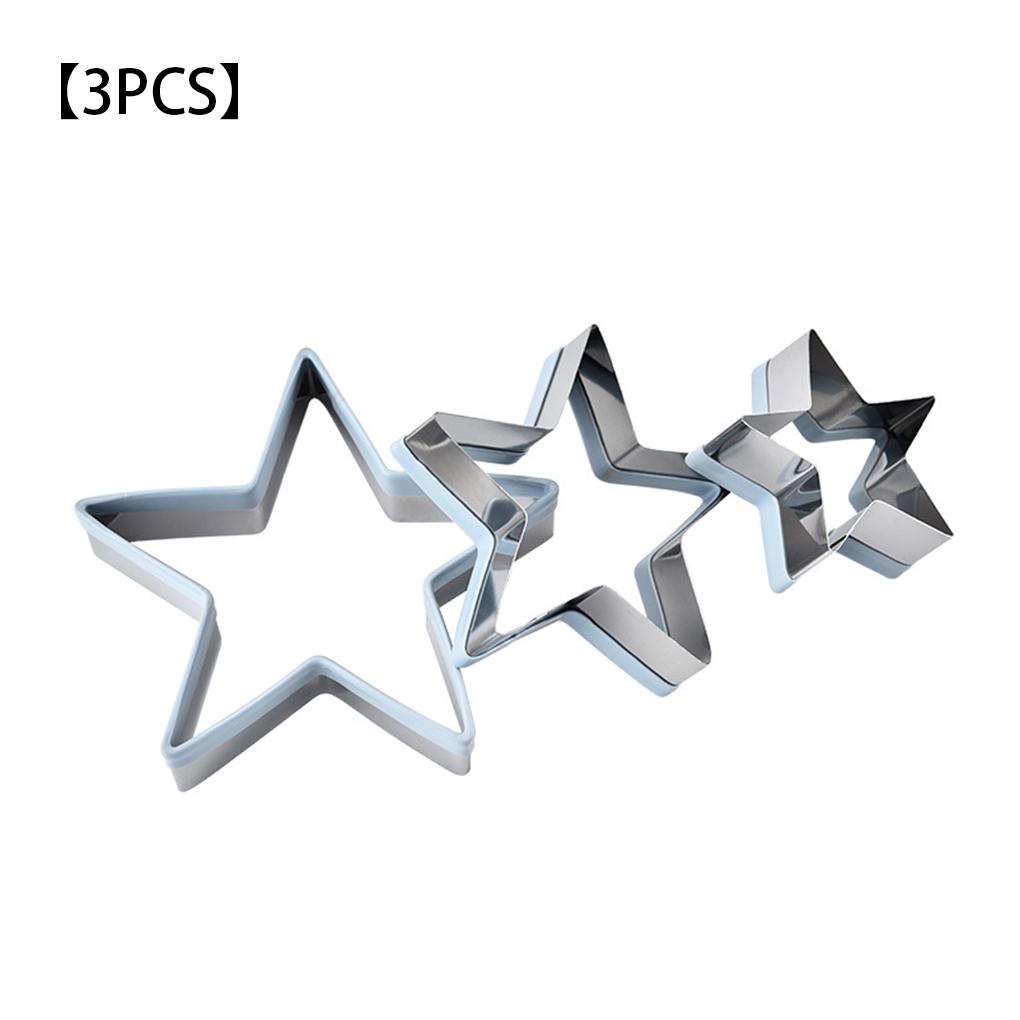 3PCS Molds Cookies Biscuits Cake Moulds Star Shaped Stainless Pastry Baking Tools Set