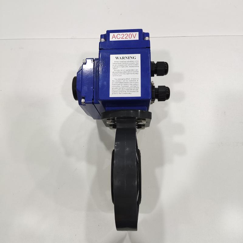 AOBL Electric PVC UPVC Butterfly Valve, Pneumatic Option, Multiple Sizes DN65/80/100 Available