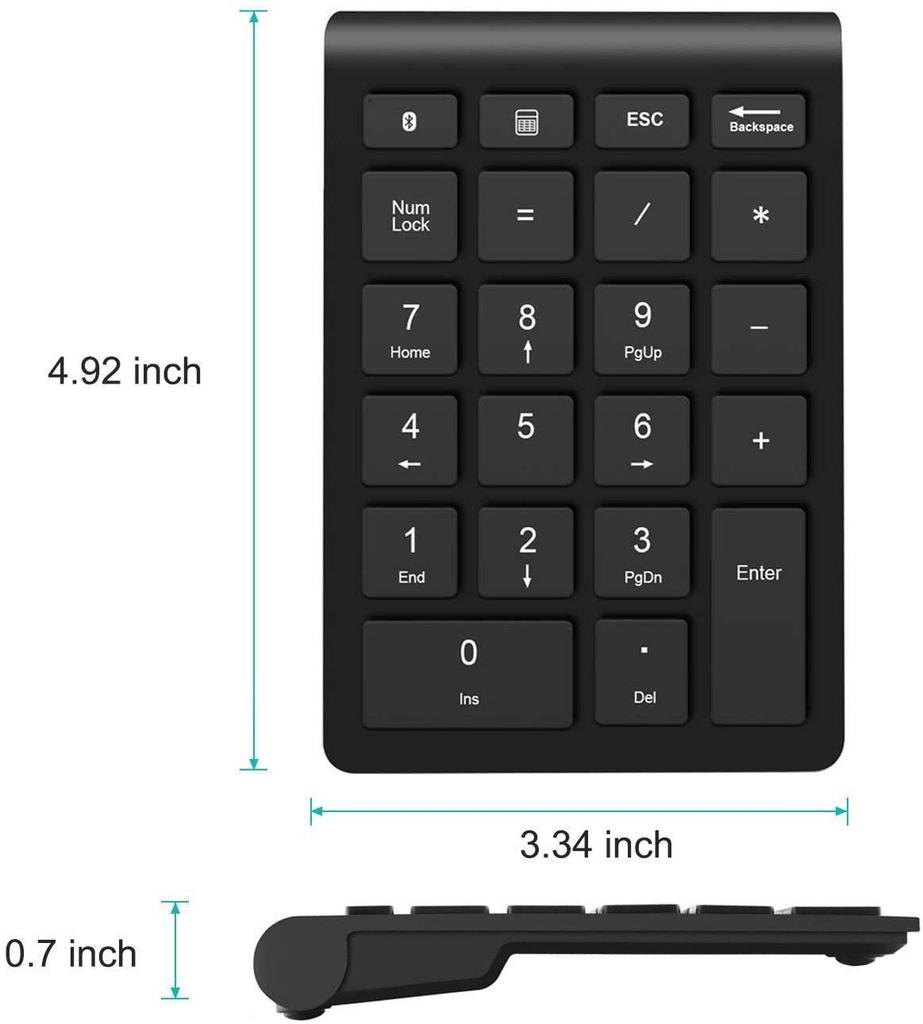22-Tasten kabellose Bluetooth 5.0-Zifferntastatur für Finanz-, Buchhaltungs- und Börsenanwendungen
