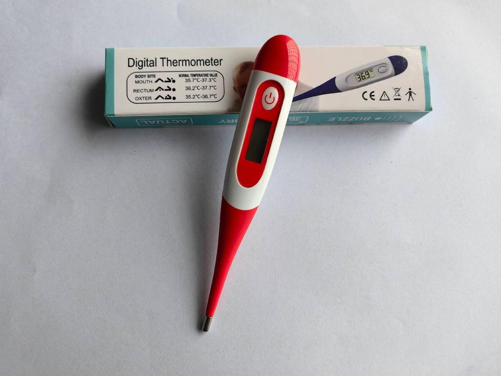 Waterproof Soft-Tip Digital Thermometer for Children and Adults, Measures Oral and Body Temperature