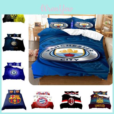 High-quality Bed Linens 3-piece Set Digital Printed Design Mixed Fiber Material Queen Size