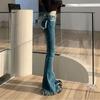 High Waist Vintage Slim Bootcut Jeans Women's Clothing Distressed Fringe Hem Denim Pants Y2K Hotsweet Casual Stylish Trousers