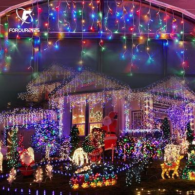 Outdoor LED Icicle String Lights Waterproof Christmas Decorative 8modes Holiday Lighting For Garden Eave Fairy LED Icicle Lights