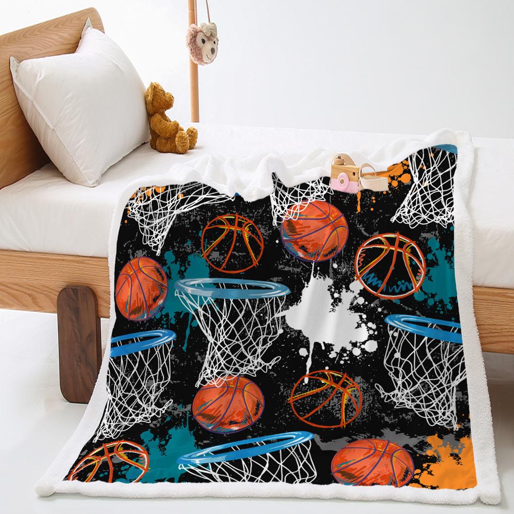 Basketball Sports Blanket Lamb Fleece Crystal Fleece Double Blanket Blanket