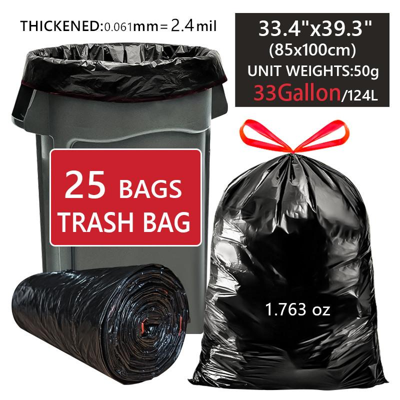 Extra Large Thickened Drawstring Garbage Bags, Tear-Resistant Portable for Home Kitchen Dorm, Heavy-Duty Household Trash Bags RQSL-BH-2519-51