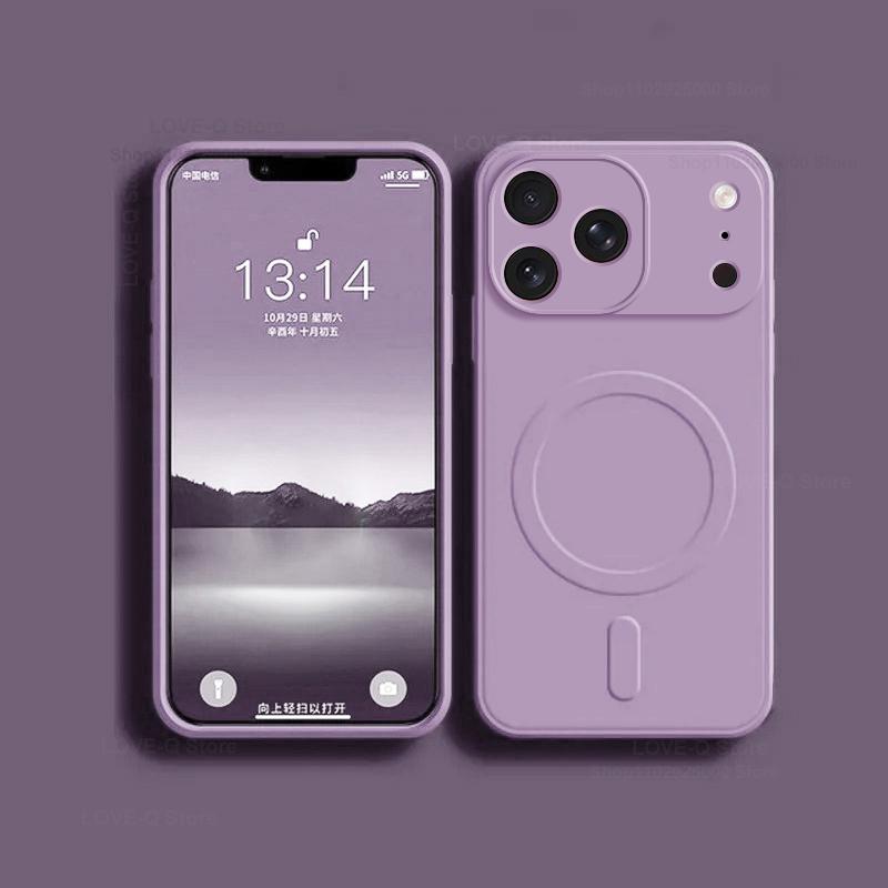 Magnetyczne etui z płynnego silikonu Magsafe na telefon iPhone 17 16 12 15 14 13 Pro Max Plus 17 Ładowanie bezprzewodowe Miękki pokrowiec