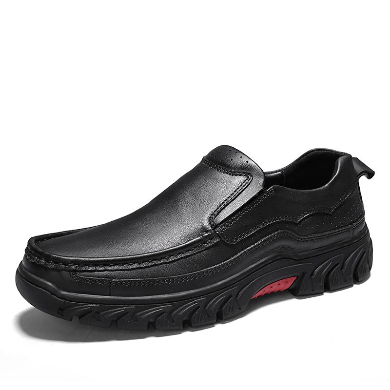 

Новые высококачественные деловые мужские туфли из 100% натуральной кожи, повседневная обувь, модная рабочая обувь, лоферы из коровьей кожи, большие размеры 38-48 45 чёрный