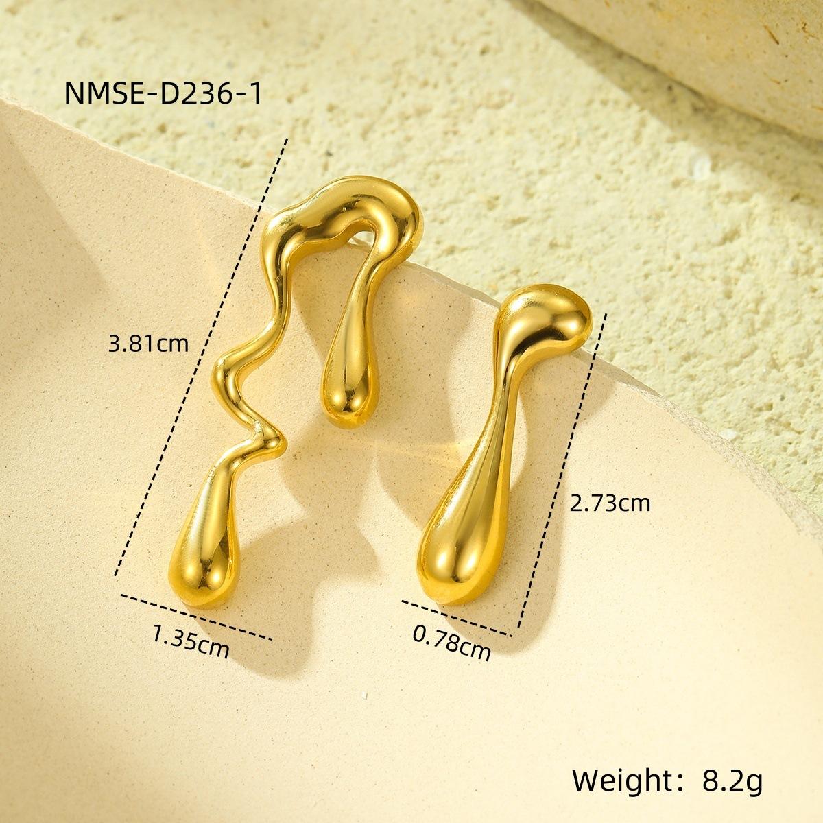 GEMCHIC Women s Irregular Gold Plated Drop Shape Stud Earrings Stainless Steel Fashion Geometric Earrings