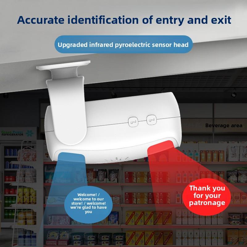 Doorbell Welcome Voice Two-way Induction Shop Announcer Supermarket Door Prompt for Commercial Entry No Display Screen No Camera