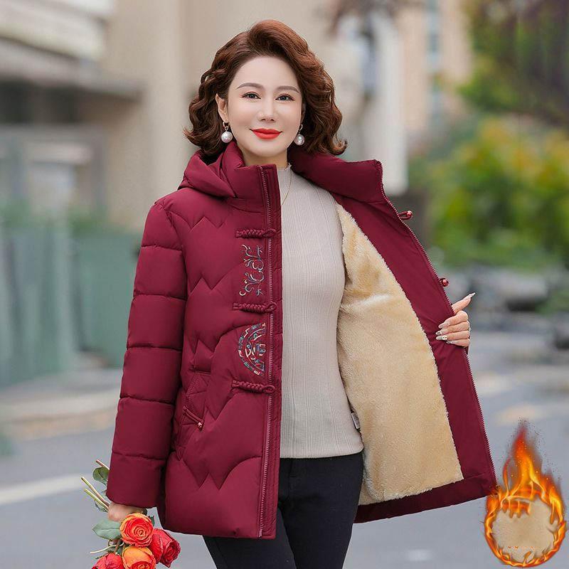 Mother Cotton Jacket Middle-aged and Elderly Grandma Winter Clothes Large Size Cotton Jacket Cotton Jacket Casual Jacket Winter Clothes