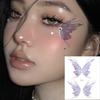 Glitter Butterfly Temporary Tattoos, Face Stickers for Music Festival, Party, Princess Makeup