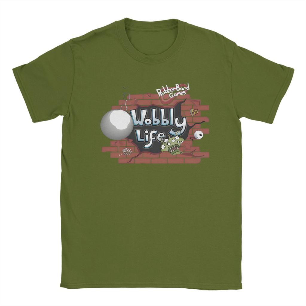 Funny Game Wobblys Life T Shirt for Unisex Women Cotton Vintage TShirt Crew Neck white ink Tee Shirt Short Sleeve Tops New Arrival