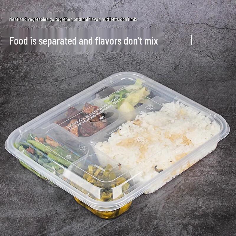 Thickened 5-Compartment Disposable Takeaway Lunch Boxes