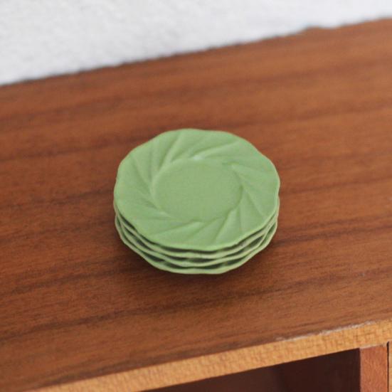 4 szt. talerzy do domku dla lalek, wykonanie precyzyjne, miniaturowe talerze, naczynia kuchenne do serwowania akcesoriów do domku dla lalek