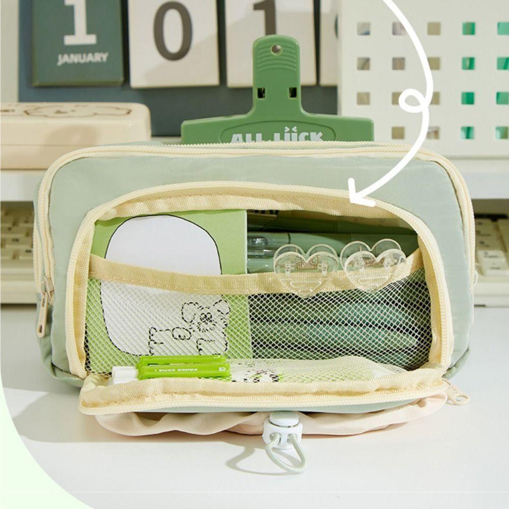 Five-Layer Pen Bag Zipper Pen Storage Bag Fashion Pencil Case  Gift