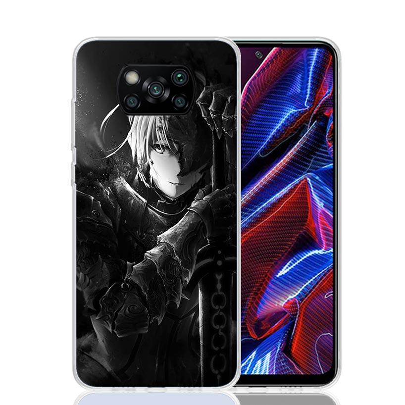 Fate Zero Stay Night Saber Case Phone Cover for Xiaomi Redmi Note 10 9 9S 8 8T 7 5 Pro Mi 12T 11T 10T 9T 12 11 Lite A3 A2 Trend