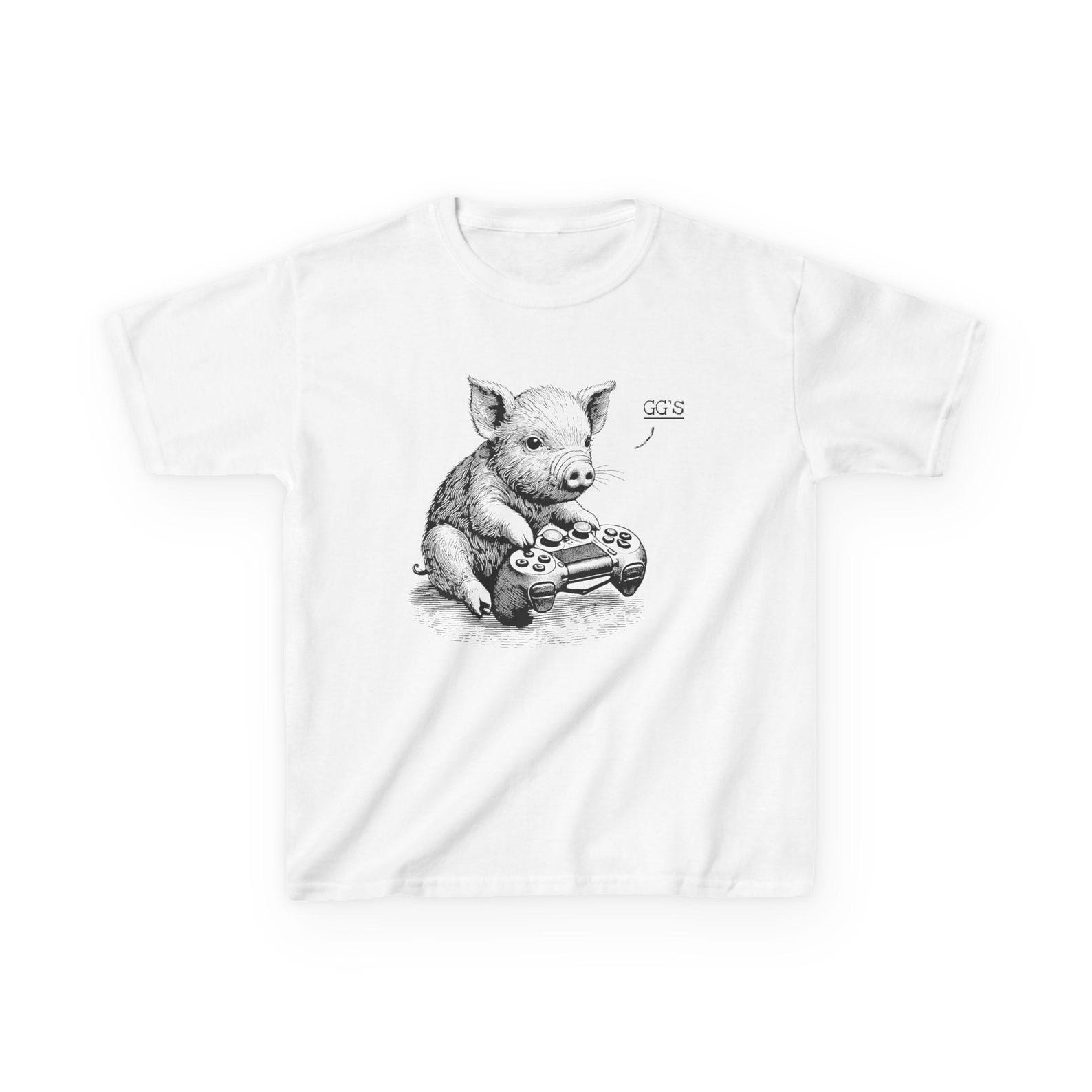 Gaming Piglet Kids Tee, Graphic T-Shirt S