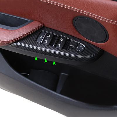 Kohlefaser-Textur Autofensterheber-Panel-Schalterknopf-Rahmenabdeckungsverkleidung für BMW X3 F25 X4 F26 2013 2014 2015 2016