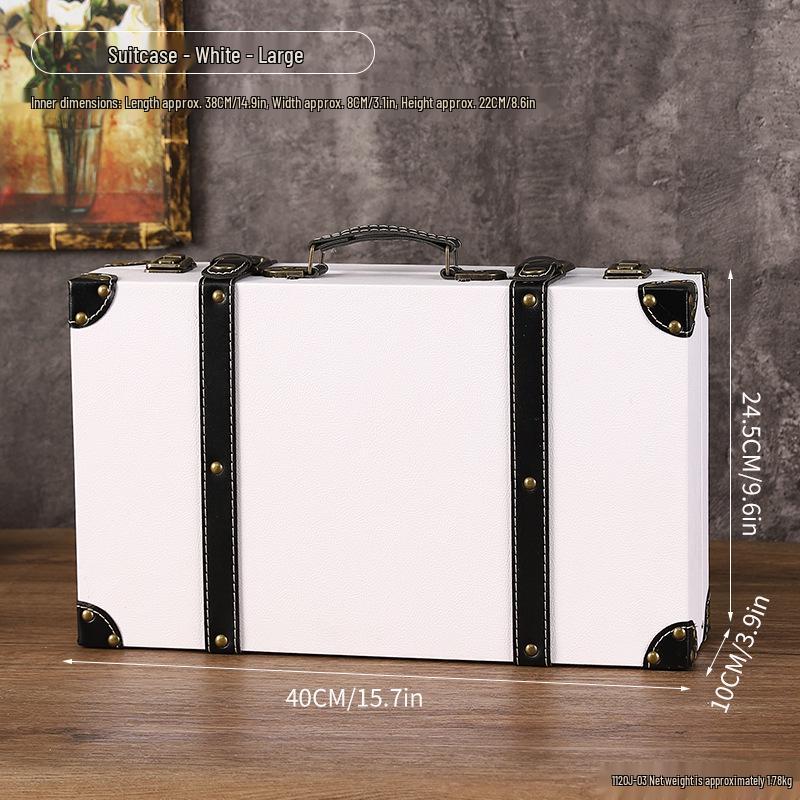 Vintage European-Style Leather Suitcase Trunk and Household Organizer