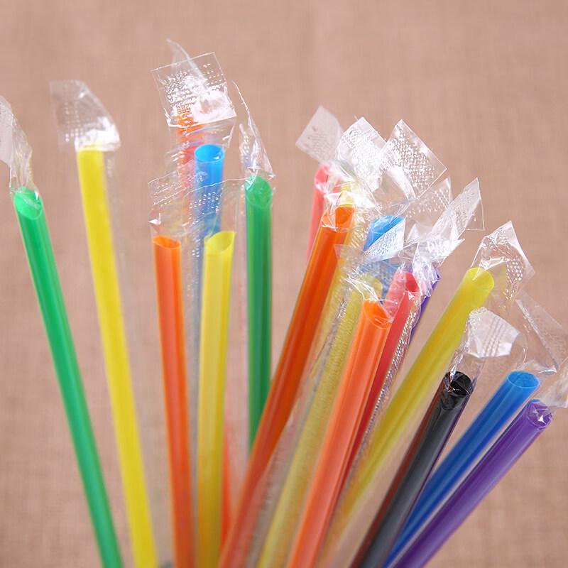 ZISIZ Clear Pointed Tip Disposable Drinking Straws