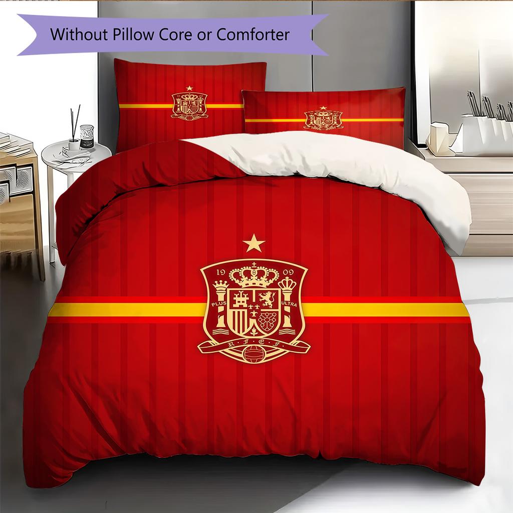 Set Copripiumino Trapuntato con Fantasia La Roja Decorazione per la Casa Regalo (1 * copripiumino + 2 * federe senza imbottitura)