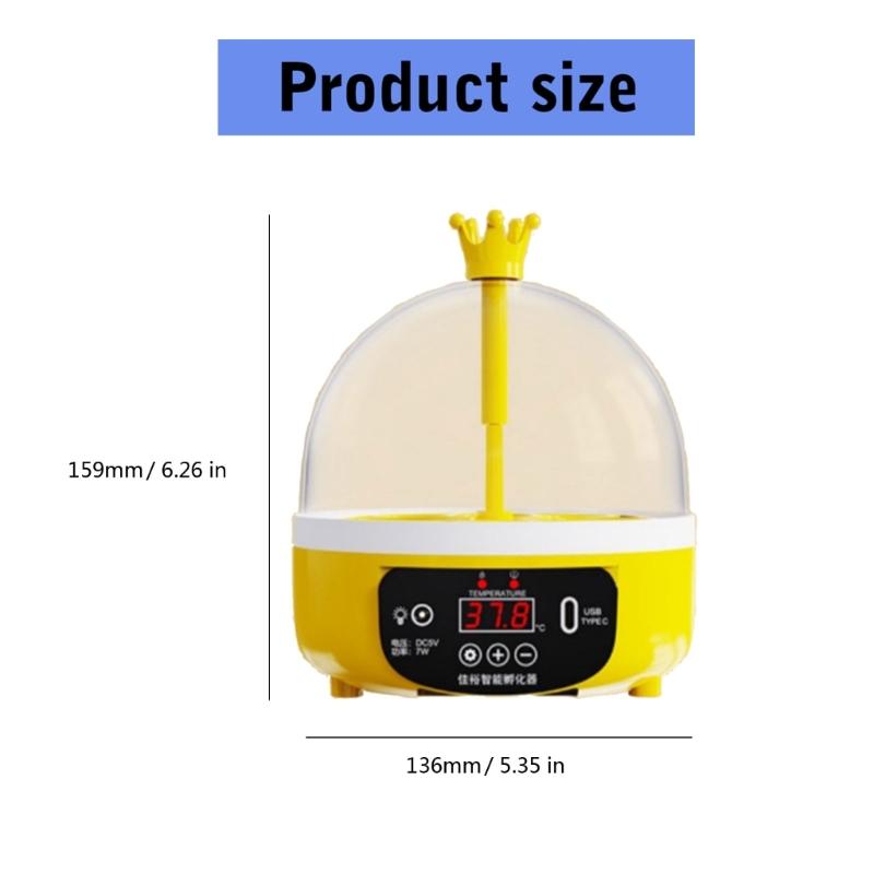 Eggs Incubator 4 Eggs Incubators for Hatching Eggs Heat and Humidity Control 4 Eggs Fully Turnning Poultry Hatcher
