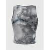2KWEIRD Grunge Punk Tie Dye Öga Bokstavsgrafik Tanktop Dam Sommar Y2K Kläder Casual Rund Hals Ärmlös Cropped Top Väst Streetwear