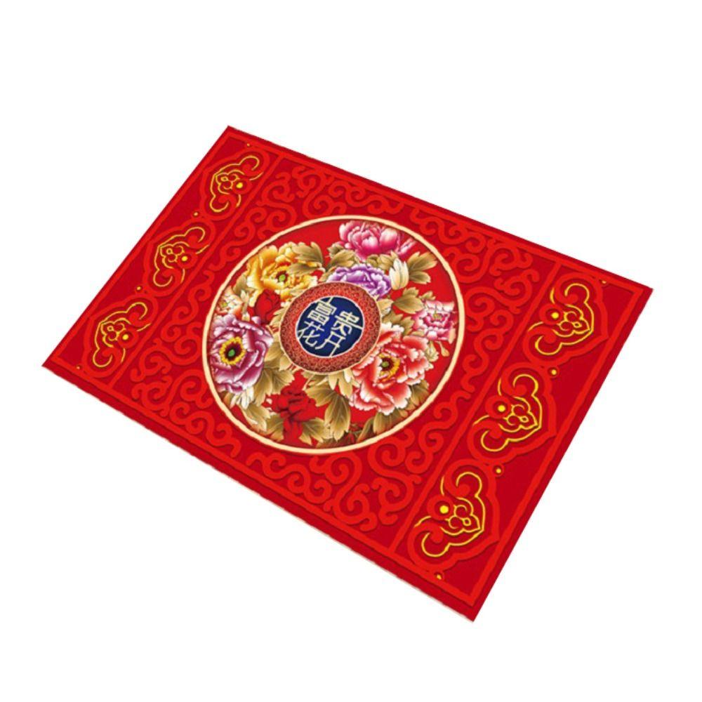 Red Thick Spring Festival Chinese Floor Bedroom Door Porch Mat Carpet Rug