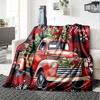 Vintage Red Truck With Christmas Tree Home Customize Your Name Blankets Soft And Cozy For All Seasons Perfect For Picnics Sofa Office Bed Living Room