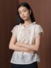 GANISONG Pure Glossy Ribbon Blouse_White