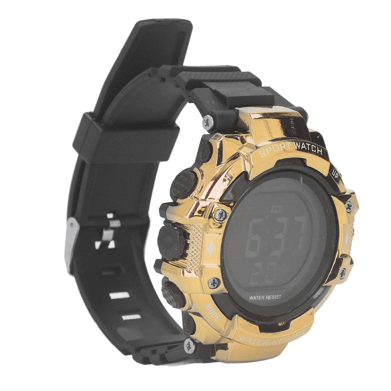 

Спортивные часы Цифровые часы Большой светодиодный экран Подсветка Водонепроницаемость 5 бар Дата Будильник Хронограф Наручные