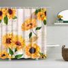 Colorful Trees Flower Palm Sunflower Bathroom Curtain Waterproof Polyester Shower Curtain Bath Curtain For Bathroom With Hooks