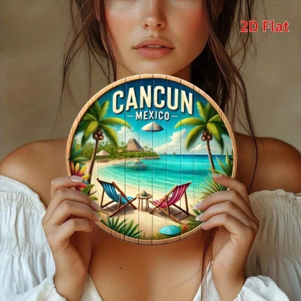 Metal Wall Art Monana Mexico Sign Vintage Style Kitchen Decor Aluminum Cancun Artwork