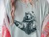 Funny Bear Shirt, Bear Hug Tee, Cute Minimalist Linocut Bear, Cozy Animal Lover Gift, Comfort Colors T-Shirt