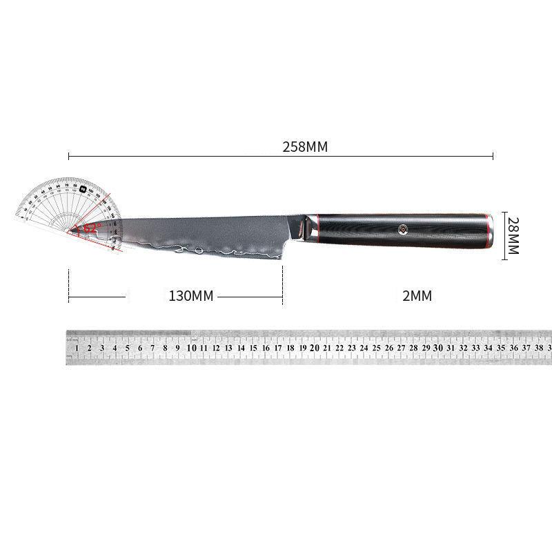 5 Inch Utility Knife 3 Layer Clad Steel Blade Sharp Cleaver Steak Paring Peeling BBQ Kitchen Knives G10 Handle Cooking Tools
