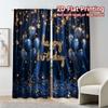 Thermal Flat Printing Curtains Without Rod Birthday Glow Print Fabric Insulation Room Curtain Set Of 2 Modern Made Polyester Washable
