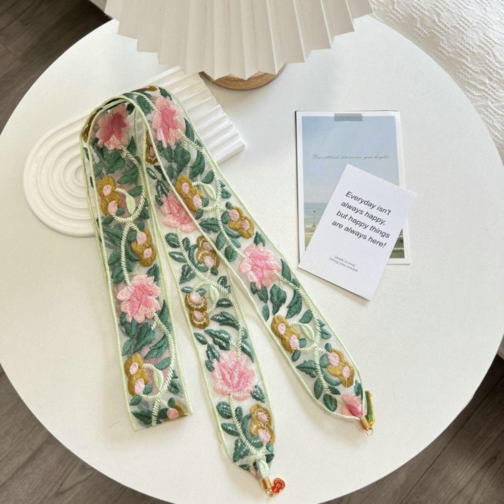 Sweet Embroidered Lace Scarf Printed Narrow Long Scarves Fashion Scarf Headband Beach