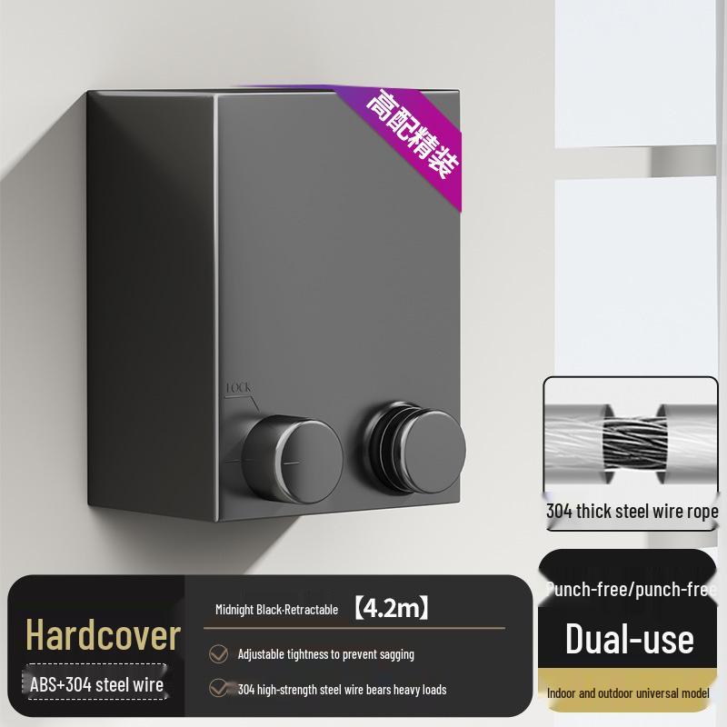 

Невидимая выдвижная бельевая веревка, регулируемая и выдвижная сушилка, стальной трос, не требует сверления